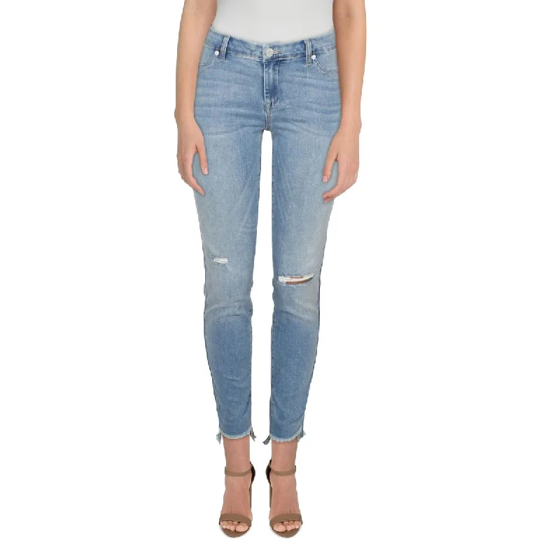 Slim Boyfriend Jeans for Hybrid -[BLANKNYC] Womens Spray-On Mid-Rise Distressed Skinny Jeans