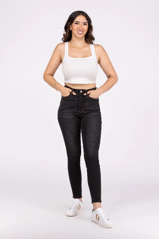 Valentine's Day Jeans for Romantic -Kissing You from Judy Blue: High-Rise Tummy Control Skinny Fit Denim