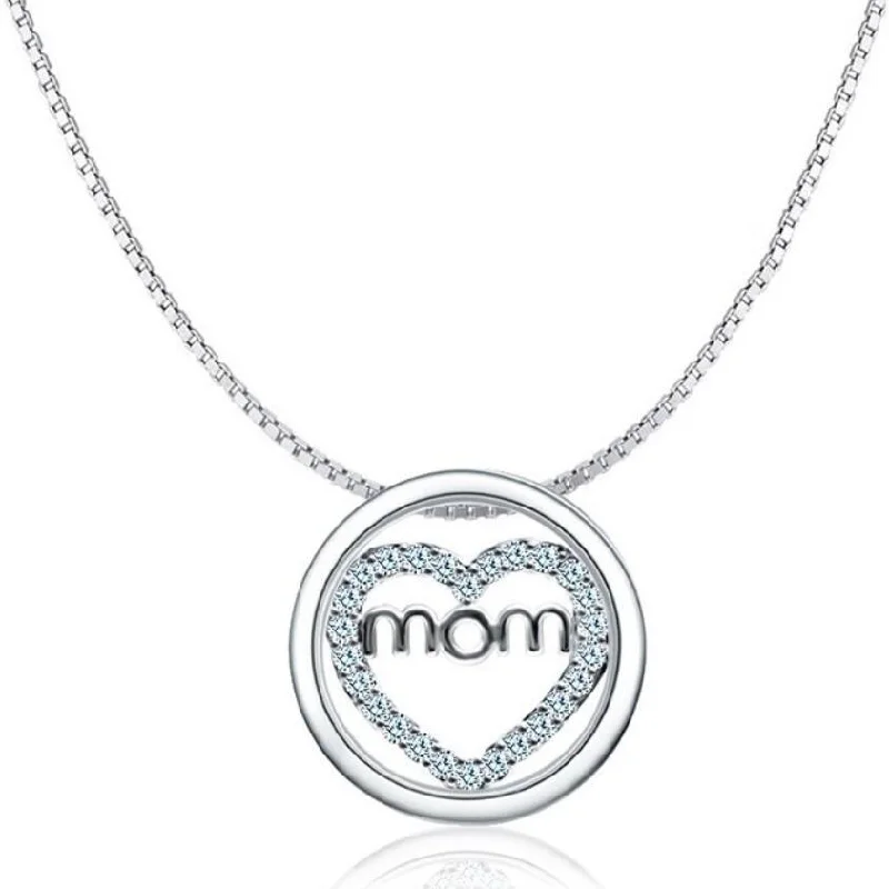 Best necklaces and pendants with vintage lockets for a nostalgic, sentimental look-Mom Necklace Heart Circle Of Love