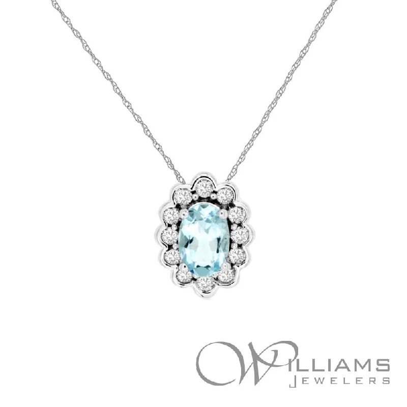 Best necklaces and pendants with black diamonds for an edgy, bold statement-Williams Signature 14 Karat Aquamarine Necklace