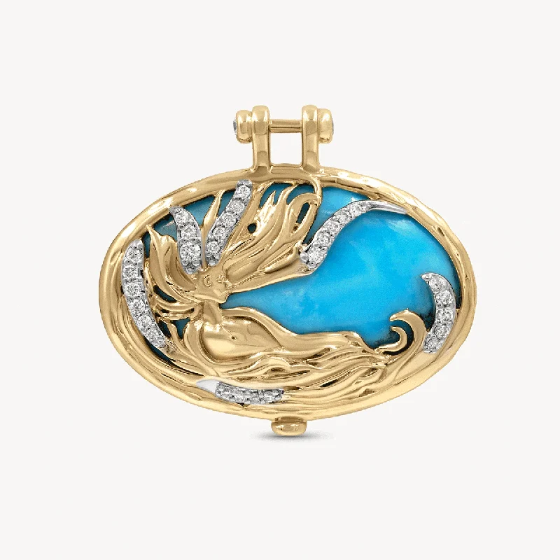 Unique necklaces and pendants with gemstones for a colorful and vibrant statement-Oval Sea Goddess Pendant