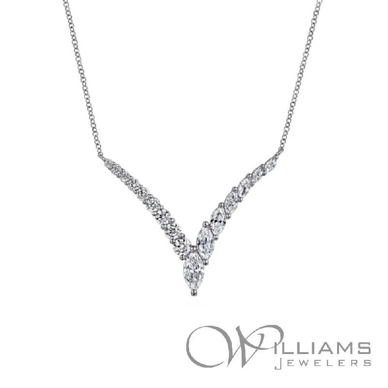 Unique necklaces and pendants with tree of life motifs for nature-inspired elegance-Gabriel & Co. Lusso 18 Karat Diamond Necklace