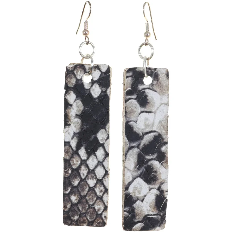 Oval Drop Earrings for Grace -VE27 - Vestige Cobra Snake Print Earrings