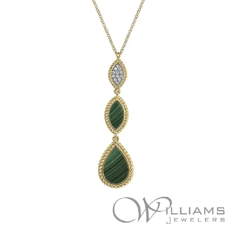 Best necklaces and pendants with zodiac signs for a celestial, astrology-inspired vibe-Gabriel & Co. Hampton 14 Karat Malachite Necklace