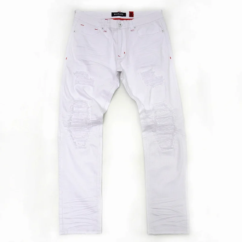 Rolled Shorts Jeans for Style -M1971 Denim Jeans - White