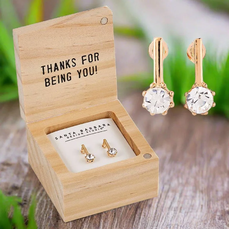 Drop Earrings for Fitness Activities -You Are One in a Million Treasure Box Earrings | In a Wooden Gift Box