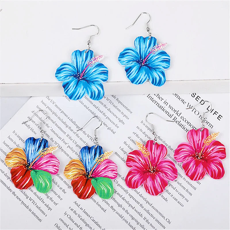 Drop Earrings with Matte Finish -Wholesale Romantic Pastoral Style Flower Stamen Earrings