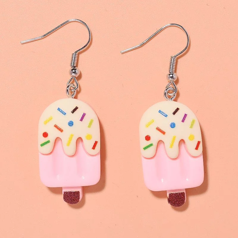 Square Drop Earrings for Modern -Wholesale Cartoon Cute Creative Simulation Popsicle Color Earrings