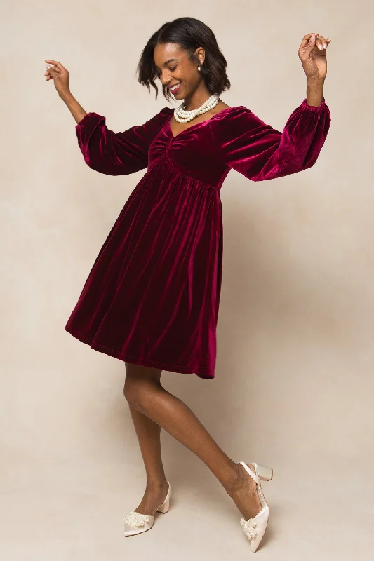 Plus size dresses for fancy nights shine bright -Plus size dresses with flattering fit and flare -Jewel Dress in Wine - FINAL SALE