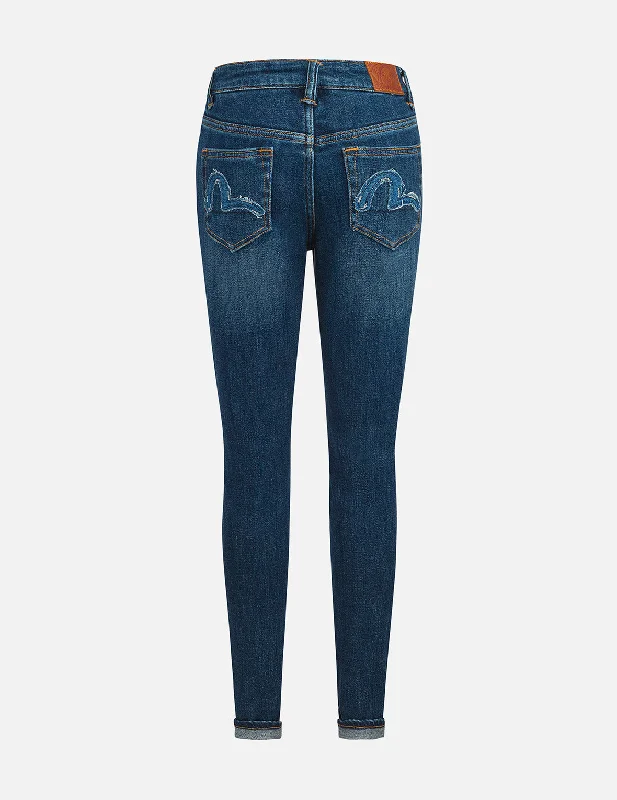 Office Jeans for Professional -Seagull Appliqué Embroidery Skinny Jeans