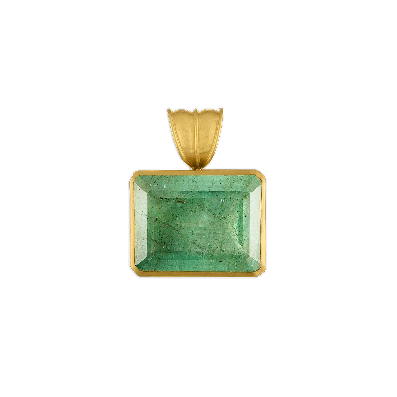 Beautiful necklaces and pendants with layered chains for a fashionable, chic look-Large Green Beryl Block Pendant