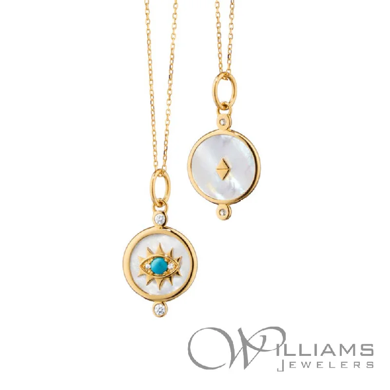 Necklaces and pendants with lock and key designs for a symbolic gesture-Monica Rich Kosann 18 Karat Multi-Gem Necklace