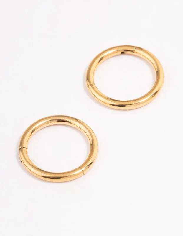 Drop Earrings with Knot Designs -Gold Plated Surgical Steel Sleeper Earrings 8mm