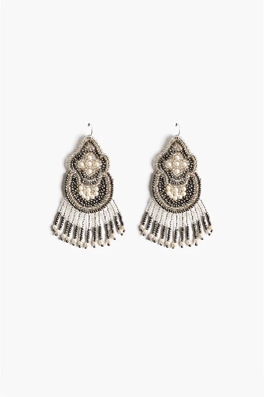 Drop Earrings with Polished Shine -Smoked Pearl Earrings