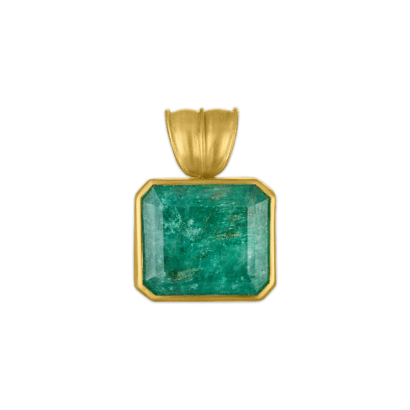 Best necklaces and pendants with matching earrings for a coordinated, elegant look-Medium Emerald Block Pendant