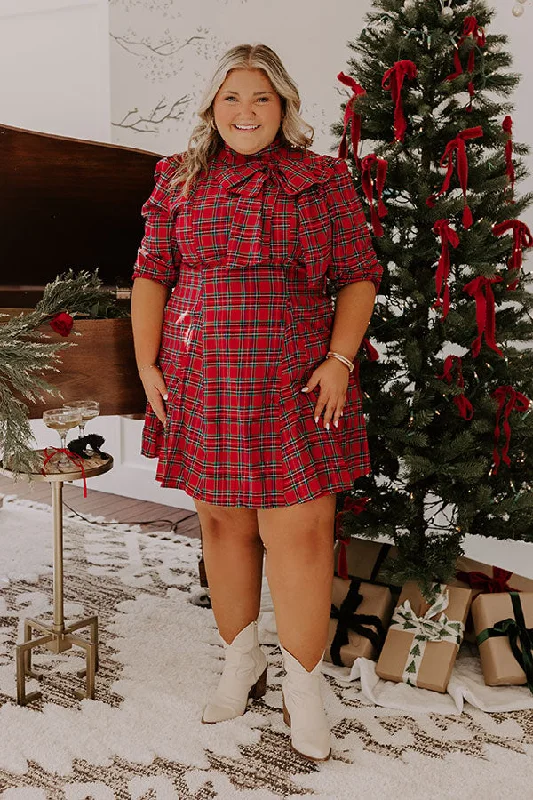 Plus size dresses with sturdy seams last long -Affordable plus size dresses for daily wear -Plaid Perfection Mini Dress Curves