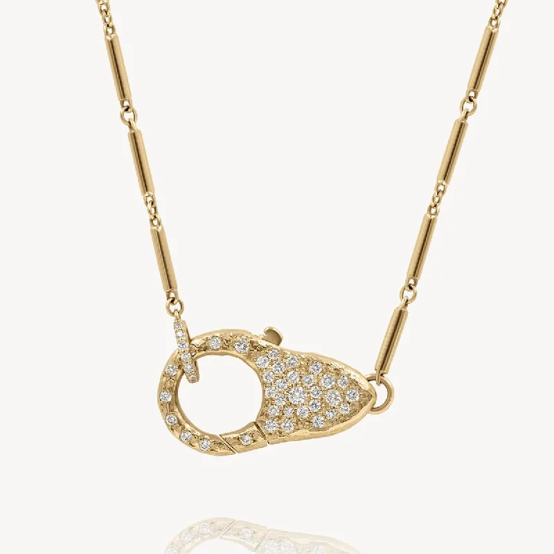 Best necklaces and pendants with floral designs for a feminine and elegant feel-Pave Diamond Lock Necklace