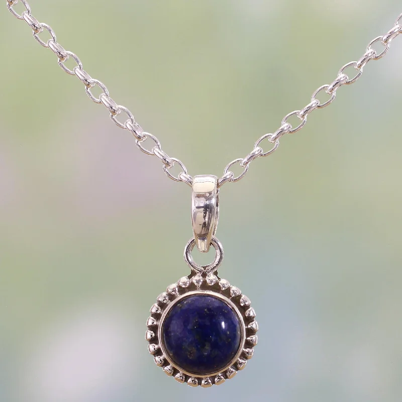 Necklaces and pendants with enamel accents for a colorful, eye-catching appearance-Blue Globe Sterling Silver Pendant Necklace