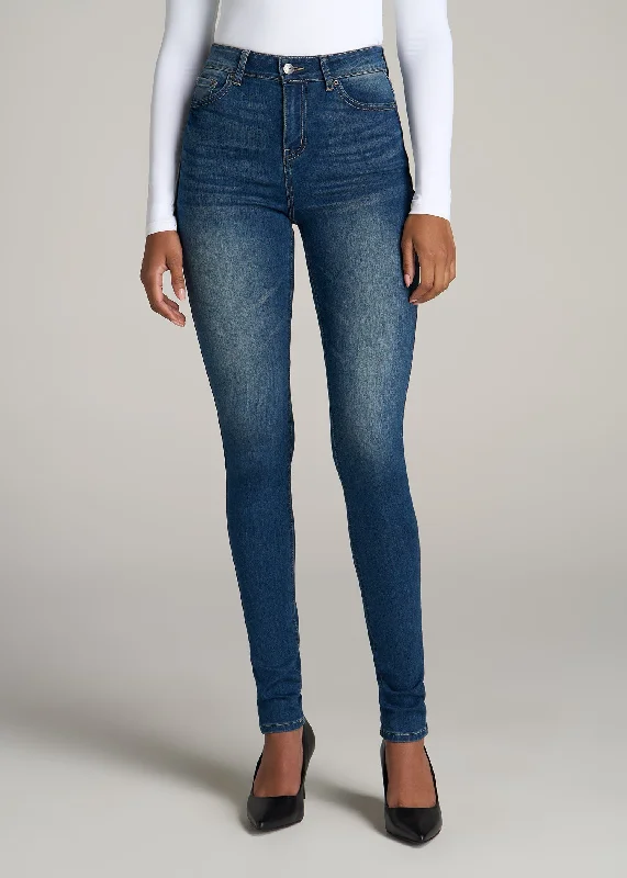 Frayed Hem Jeans for Edgy -Georgia HIGH RISE SKINNY Tall Women's Jean in Classic Blue