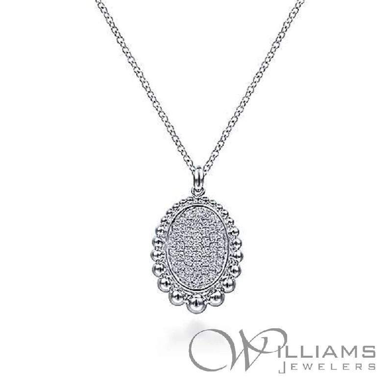 Trendy necklaces and pendants with geometric shapes for a modern aesthetic-Gabriel & Co. Bujukan Sterling Silver Sapphire Necklace