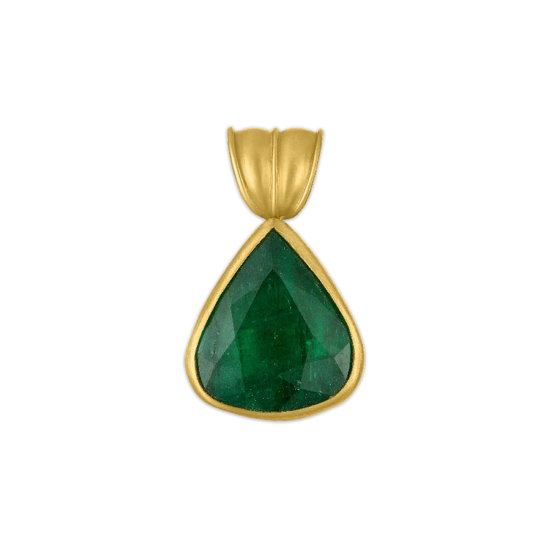 Elegant necklaces and pendants with onyx stones for a sleek, polished look-Faceted Emerald Tear Pendant