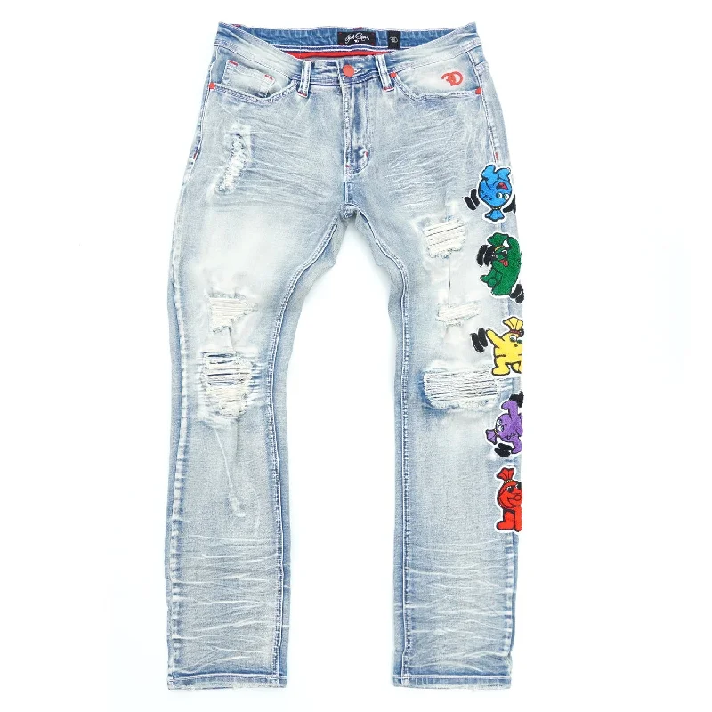 Mini Shorts Jeans for Youthful -F1750 Frost Money Dance Denim Jeans - Light Wash