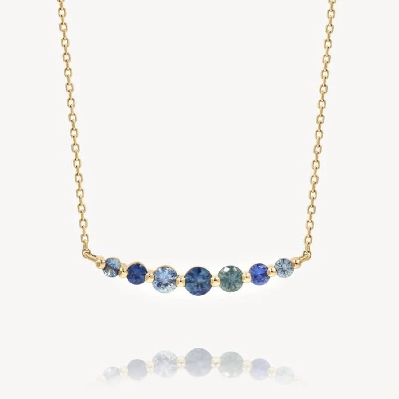 Best necklaces and pendants with intricate beadwork for a bohemian-inspired look-Floating Montana Sapphire Necklace