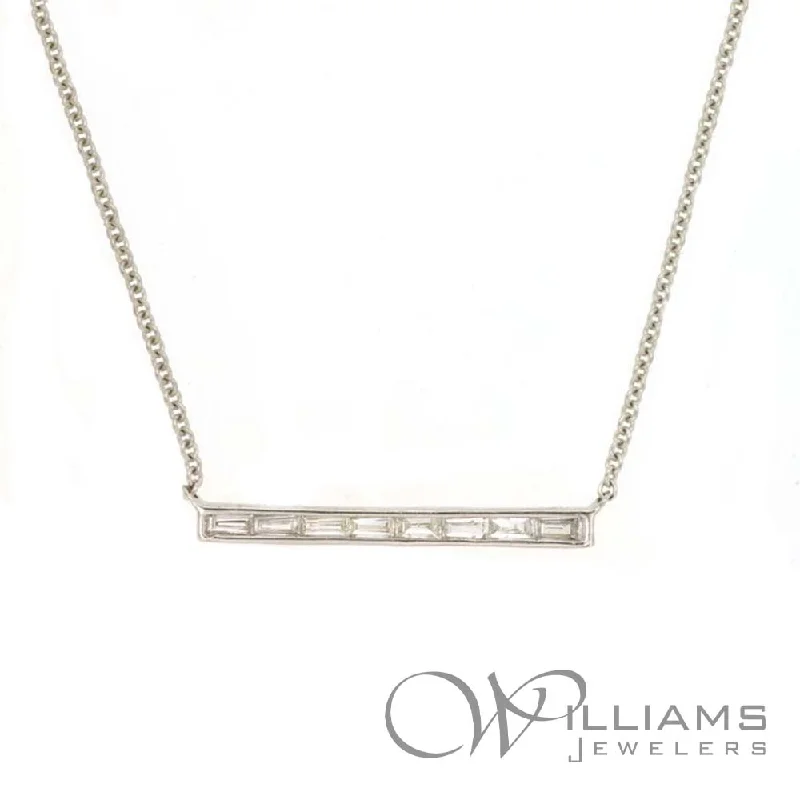 Simple necklaces and pendants with bar pendants for a sleek modern design-Williams Signature 14 Karat Diamond Necklace