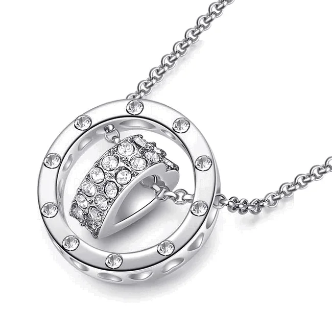 Best necklaces and pendants with black diamonds for an edgy, bold statement-Heart Necklace with Cubic Zirconia Stones