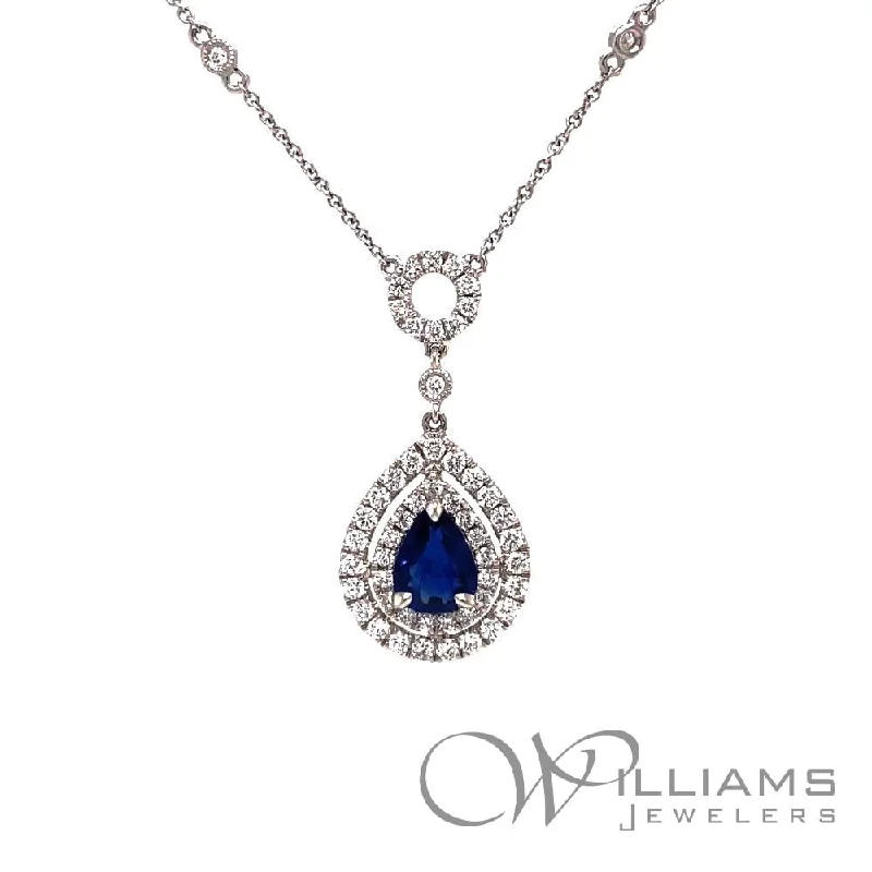 Necklaces and pendants with matching rings for a coordinated set of jewelry-Williams Signature 18 Karat Sapphire Necklace