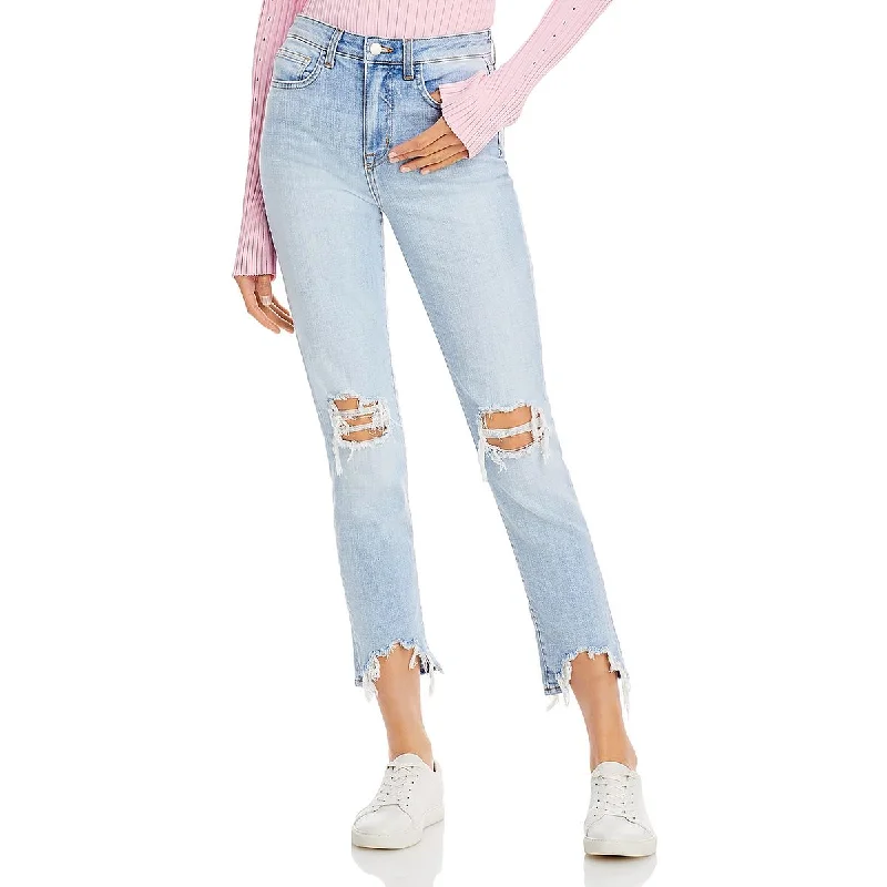 Embellished Back Pocket Jeans for Glamour -L'Agence Womens High Rise Distressed Skinny Jeans