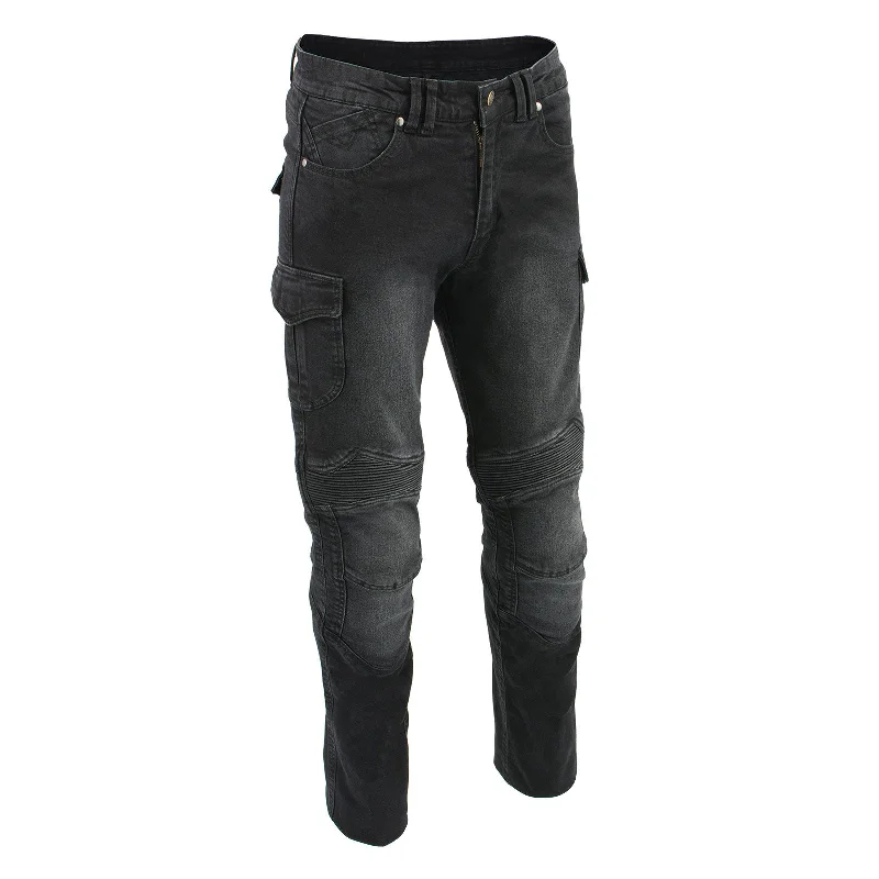 Dance Jeans for Movement -Milwaukee Leather MDM5011 Men's Black Knee Flex Armored Straight Cut Motorcycle Denim Jeans Reinforced with Aramid Fibers