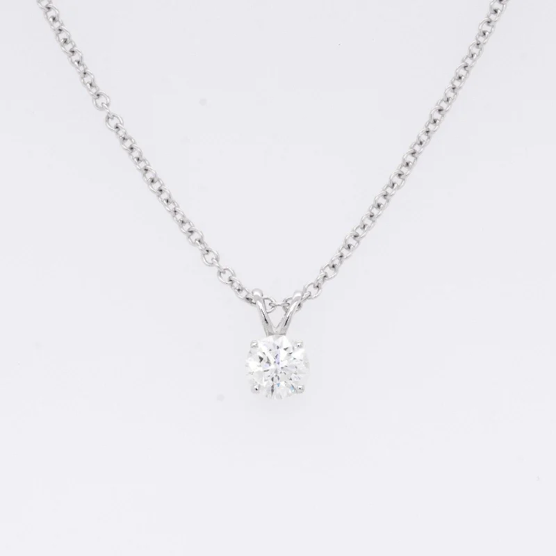 Simple necklaces and pendants with bar pendants for a sleek modern design-14k White Gold Single Diamond Pendant Necklace 0.27ct H SI1 18" 1.9g