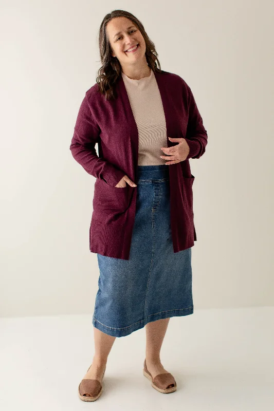 Plus size dresses with wide belts define waists -Plus size dresses with pleated skirts for a feminine look -'Porter' Knit Cardigan