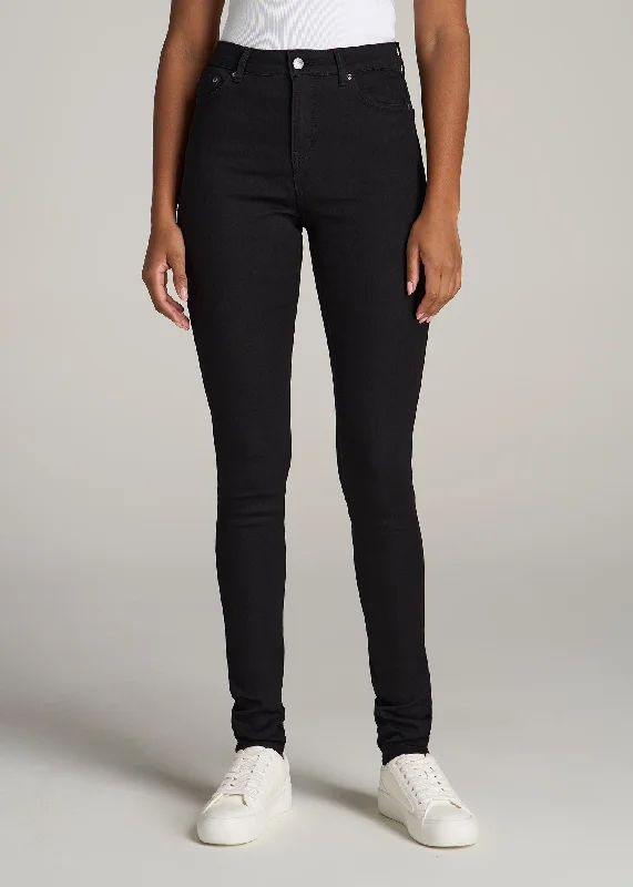 Belt Loops Jeans for Accessorizing -Georgia HIGH RISE SKINNY Tall Women's Jean in Black