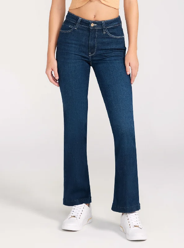 Mother's Day Jeans for Gift -Mid-Rise Sexy Bootleg Cut Denim Jeans In Dark Wash