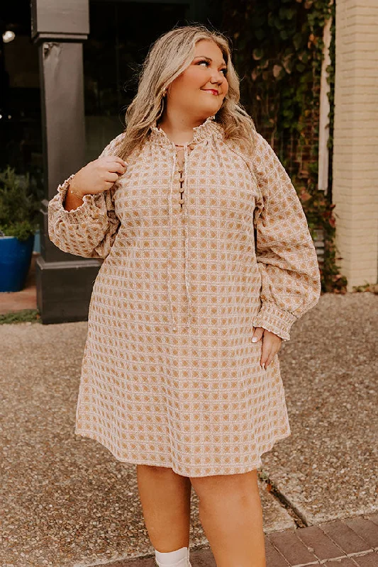 Plus size dresses with A-line cuts flatter curves -Affordable plus size dresses for daily wear -Chasing Sunsets Embroidered Mini Dress Curves