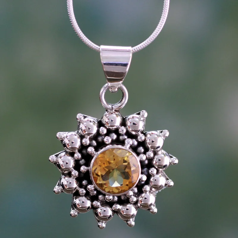 Best necklaces and pendants with intertwined designs for a symbol of unity-Star Citrine & Sterling Silver Pendant Necklace