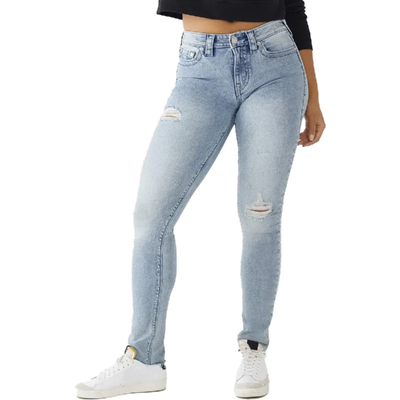 High Waisted Jeans for Shape -True Religion Womens Stella Mid-Rise Destroyed Skinny Jeans