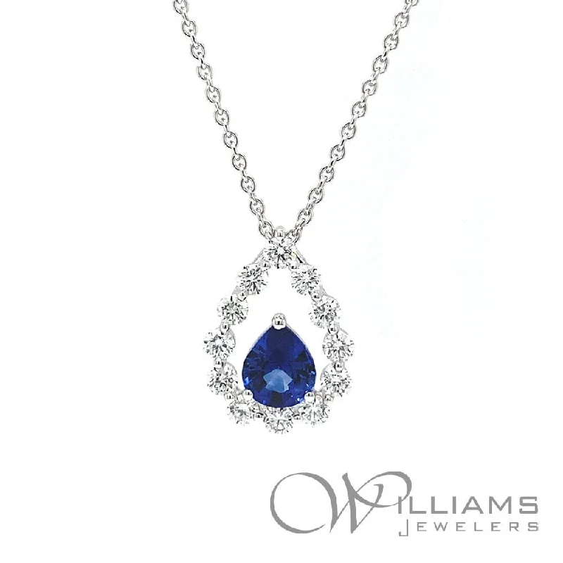 Best necklaces and pendants with oval pendants for a classic, elegant shape-Williams Signature 18 Karat Blue Sapphire Necklace