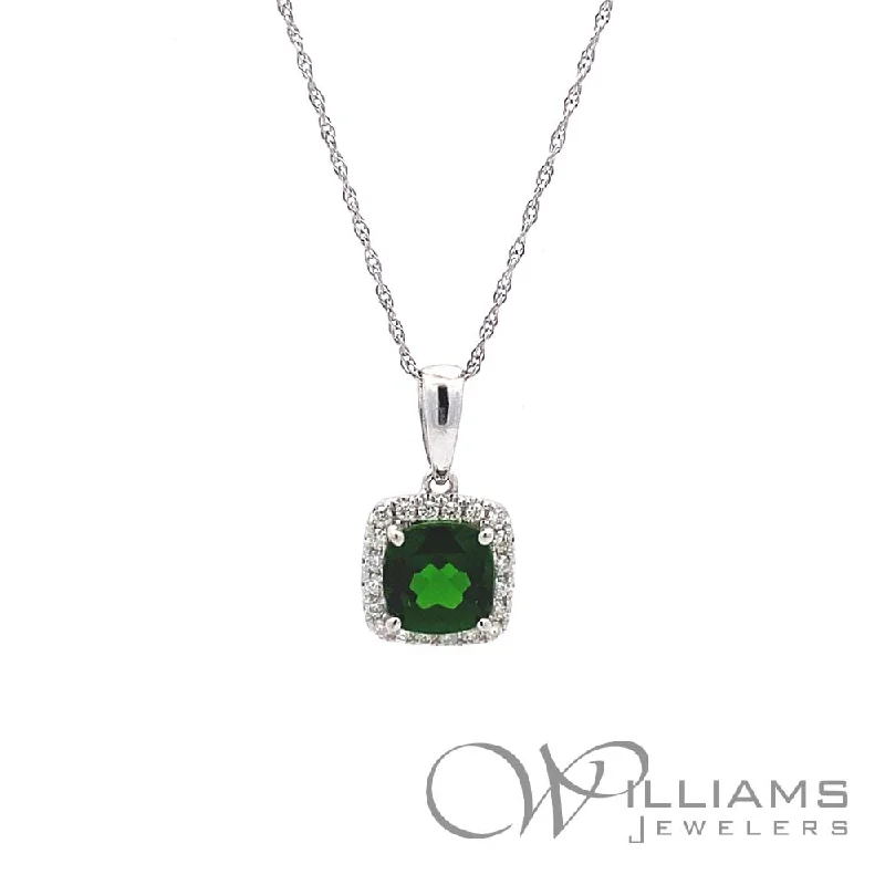 Unique necklaces and pendants with custom birthstone arrangements for personalization-Williams Signature 14 Karat Chrome Diopside Necklace