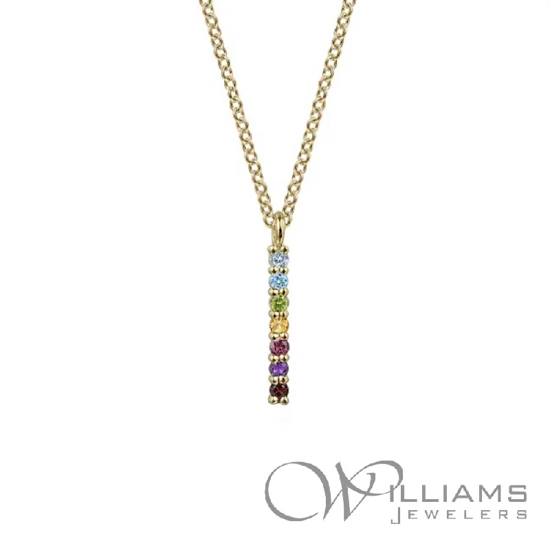 Unique necklaces and pendants with custom birthstone arrangements for personalization-Gabriel & Co. Lusso Color 14 Karat Multi-Gem Necklace