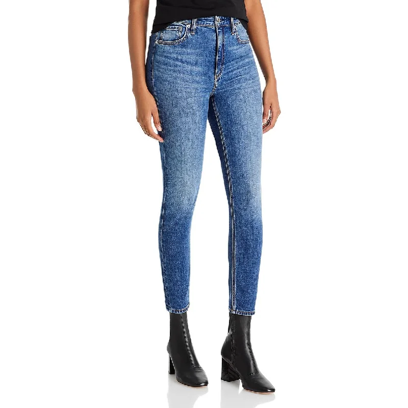 Holiday Jeans for Festive -Rag & Bone Womens Nina High Rise Medium Wash Skinny Jeans