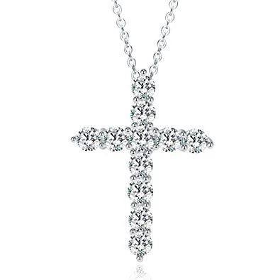 Stunning necklaces and pendants with ruby gemstones for a luxurious red hue-Faith Cubic Zirconia Cross Necklaces