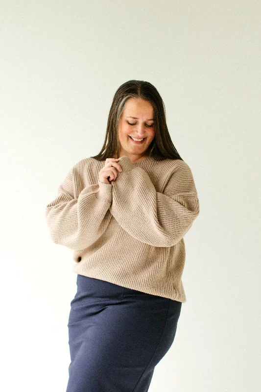 Elegant plus size dresses for weddings fit beautifully -Affordable plus size dresses for everyday wear -Plus 'Bryant' Oversized Knit Sweater in Frosted Almond