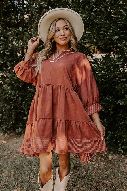 Plus size dresses with unique cuts stand apart -Plus size dresses with high-low hems for variety -Dreamy Moment Mini Dress in Rust