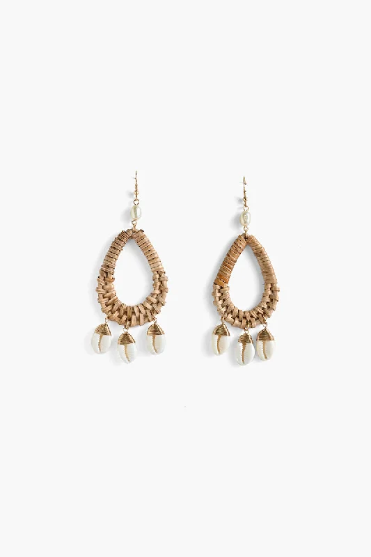 Drop Earrings for Evening Gown -Natural Puca Shell Earrings