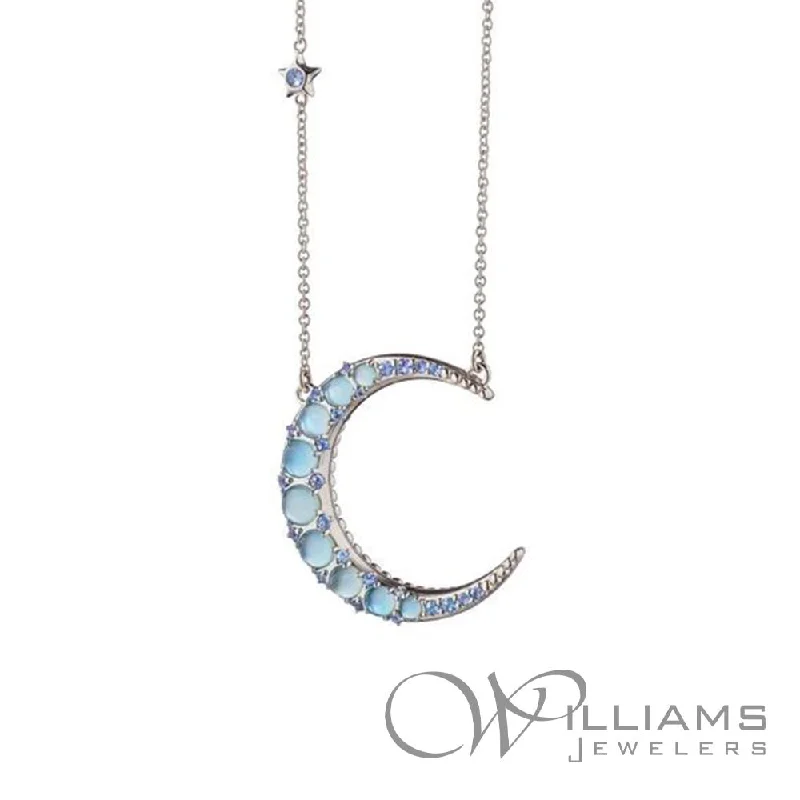 Best necklaces and pendants for weddings with matching designs for bride and groom-Monica Rich Kosann Sterling Silver Blue Topaz Necklace