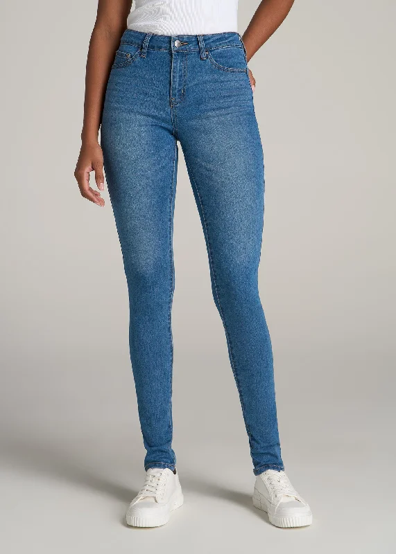 Fashion Jeans for Trendsetter -Sarah MID RISE SKINNY Tall Women's Jean in Bright Mid Blue