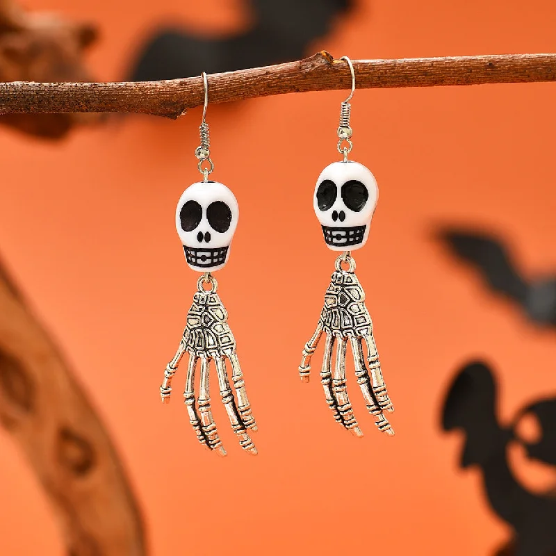 Drop Earrings with Knot Designs -Wholesale Halloween Personalized Dark Skull Ghost Claw Pendant Earrings